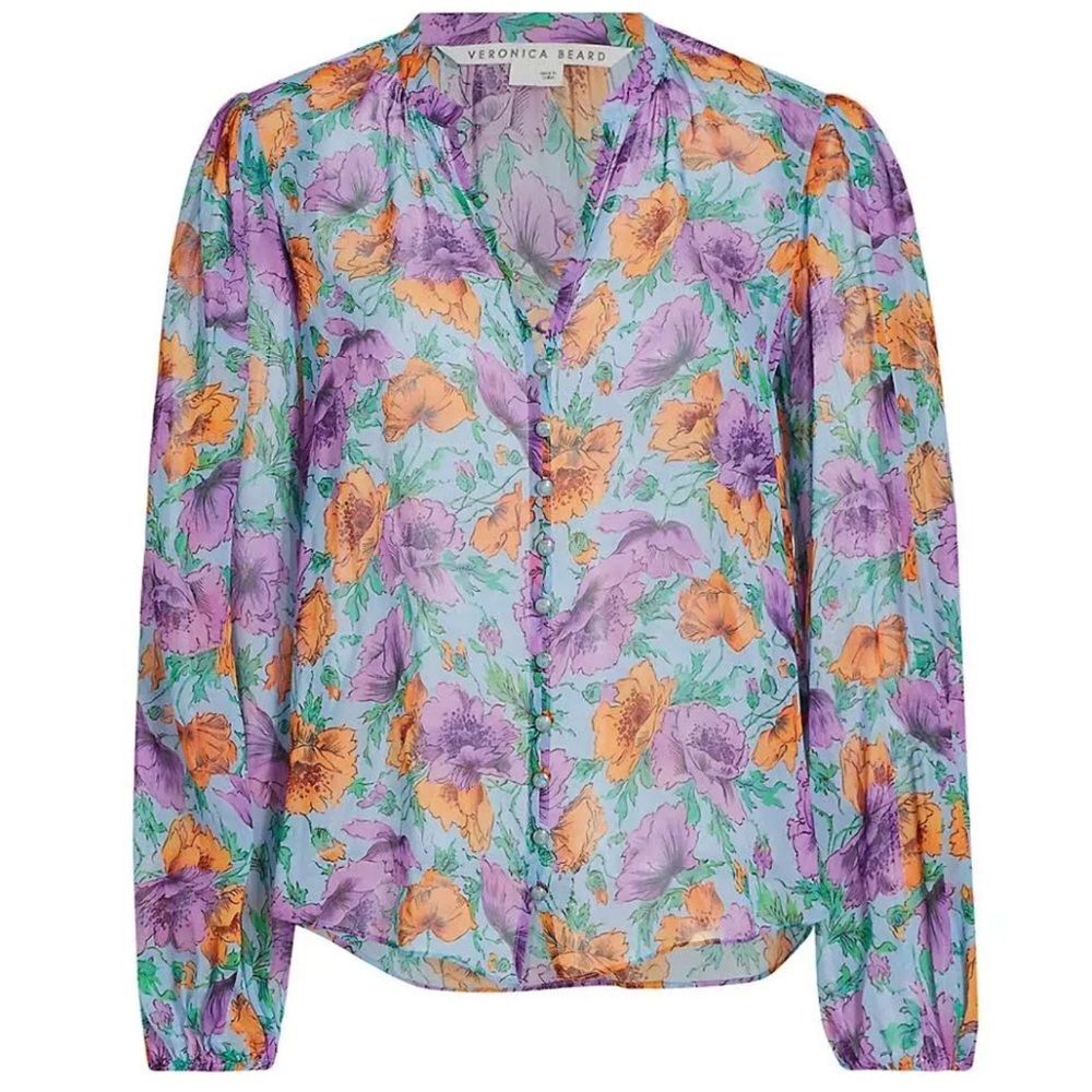 VERONICA BEARD Syden floral-print silk-georgette blouse size 6